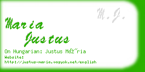 maria justus business card